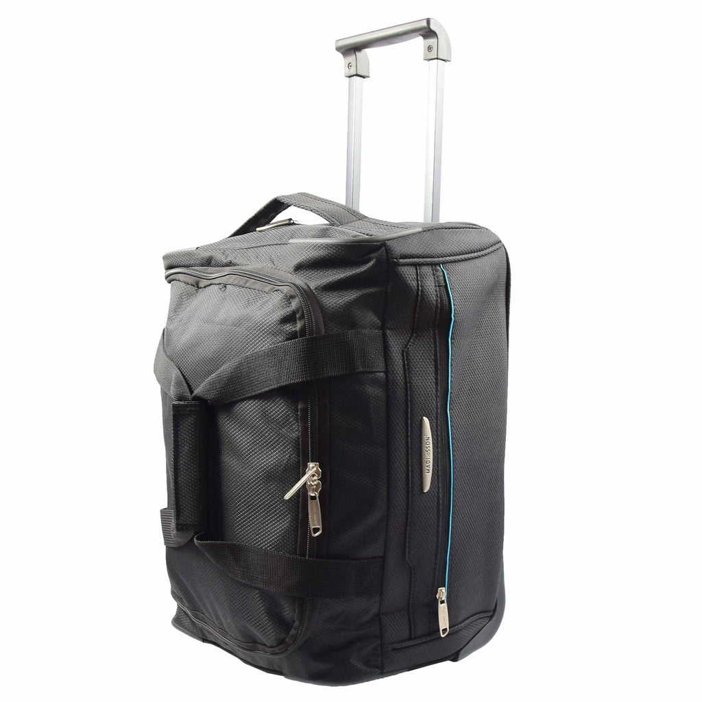 DR638 Weekend Travel Mid Size Bag Wheeled Holdall Duffle Black 1