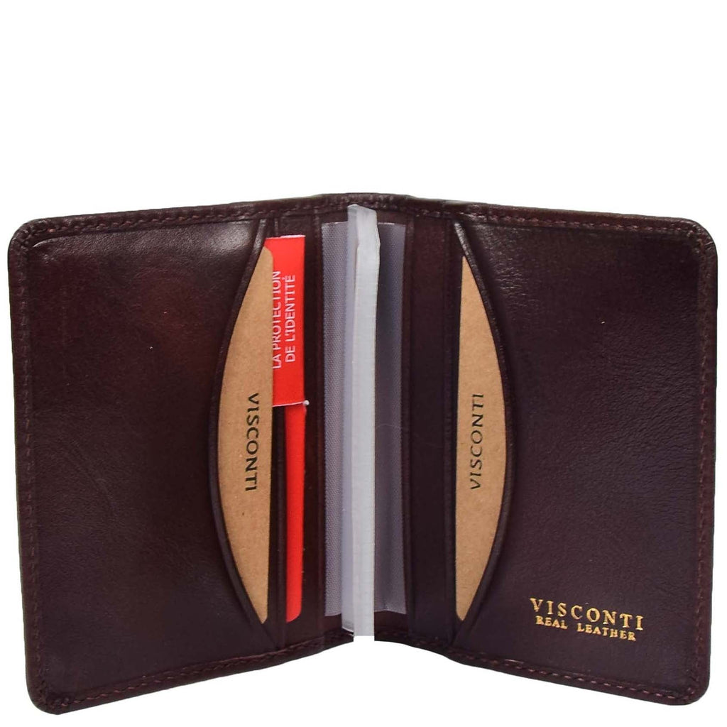 DR665 Men's Slim Real Leather Wallet RFID Credit Cards Holder Brown 5
