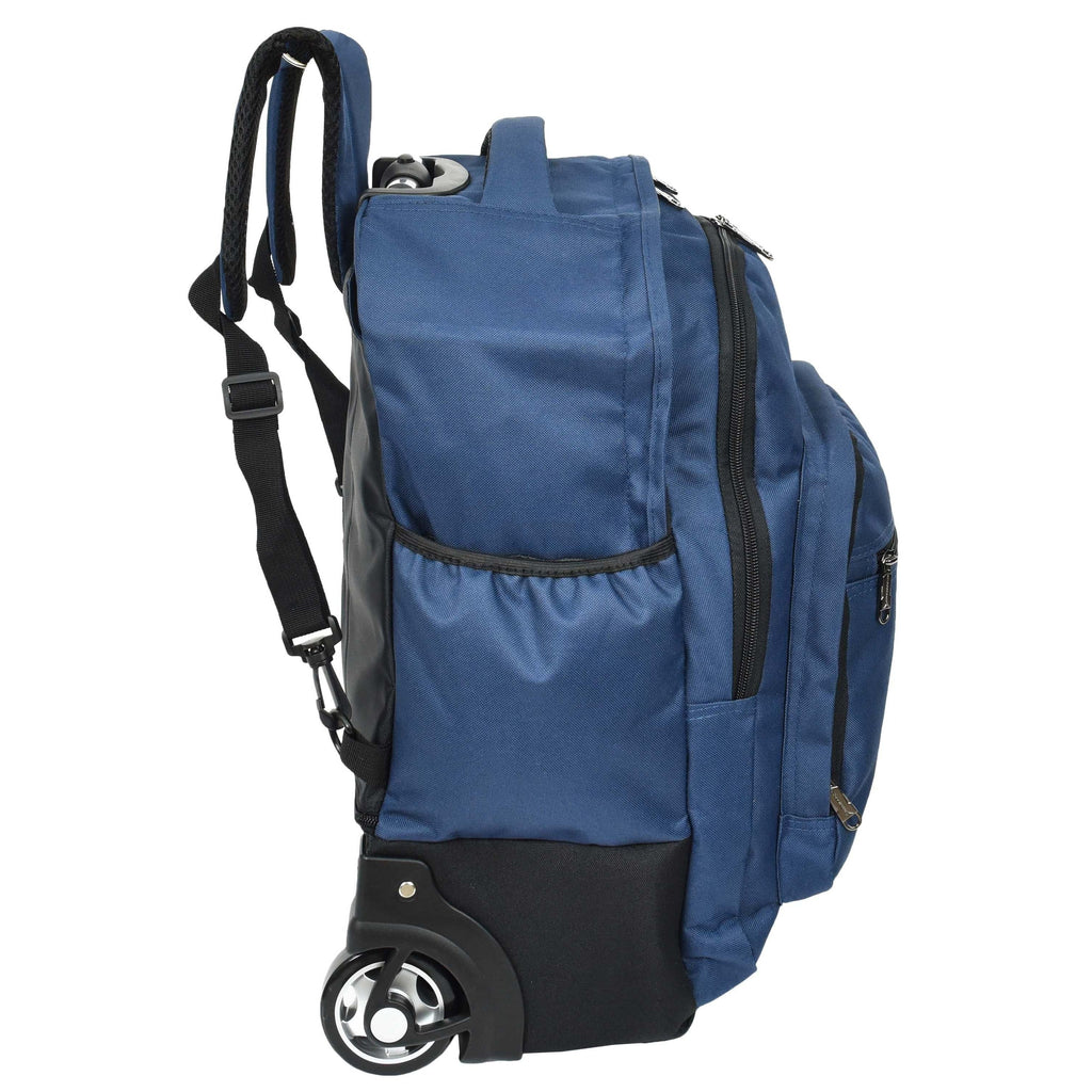 DR651 Rolling Wheels Cabin Size Hiking Backpack Navy 4