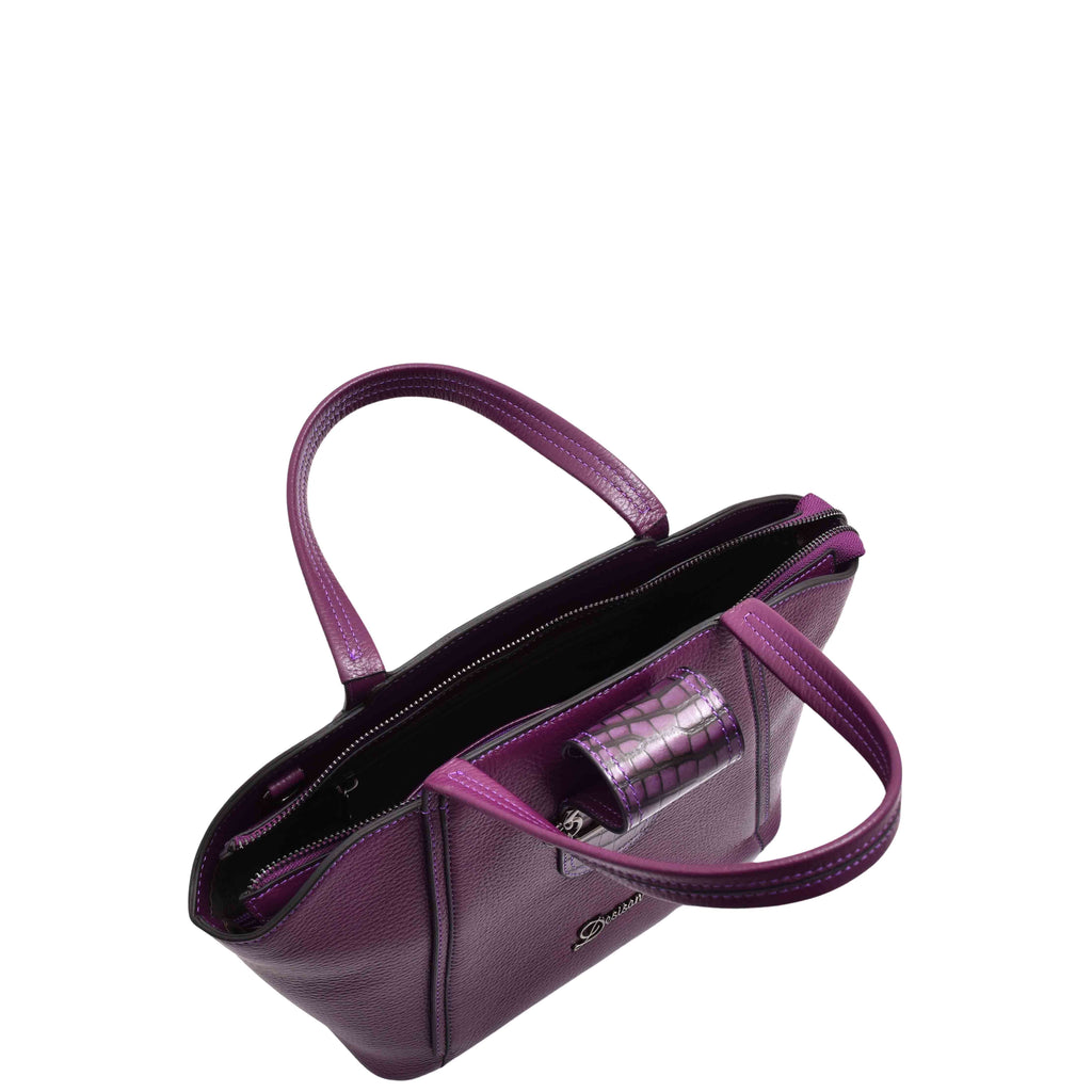 DR586 Women's Stylish Leather Adjustable Strap Handbag Purple 4