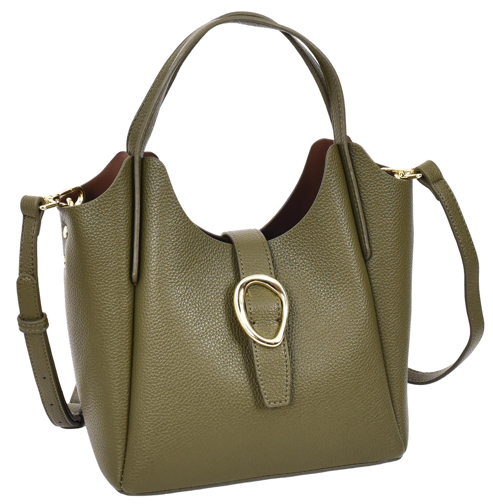 Montreal  Women's Small Faux Leather Shoulder Handbag Olive-4