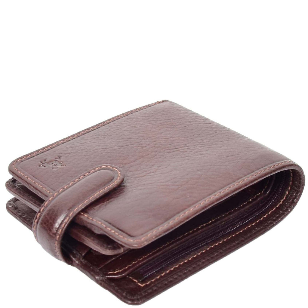 DR661 Men's Soft Tanned Leather Bi-Fold Wallet RFID Black 4