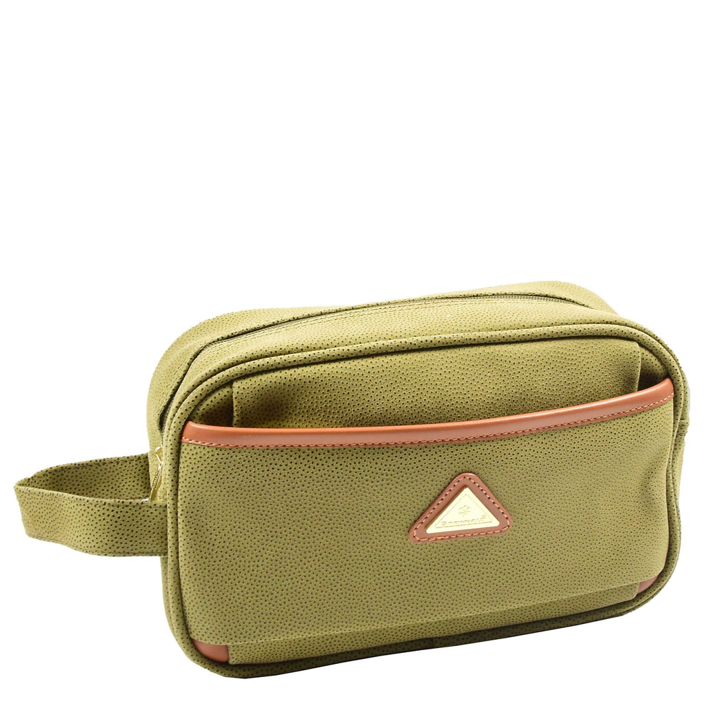 DR625 Toiletry Wash Faux Leather Wrist Bag Green 5