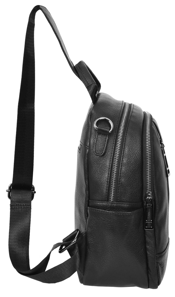 Calgary Women's Organiser Genuine Leather Backpack Black-5