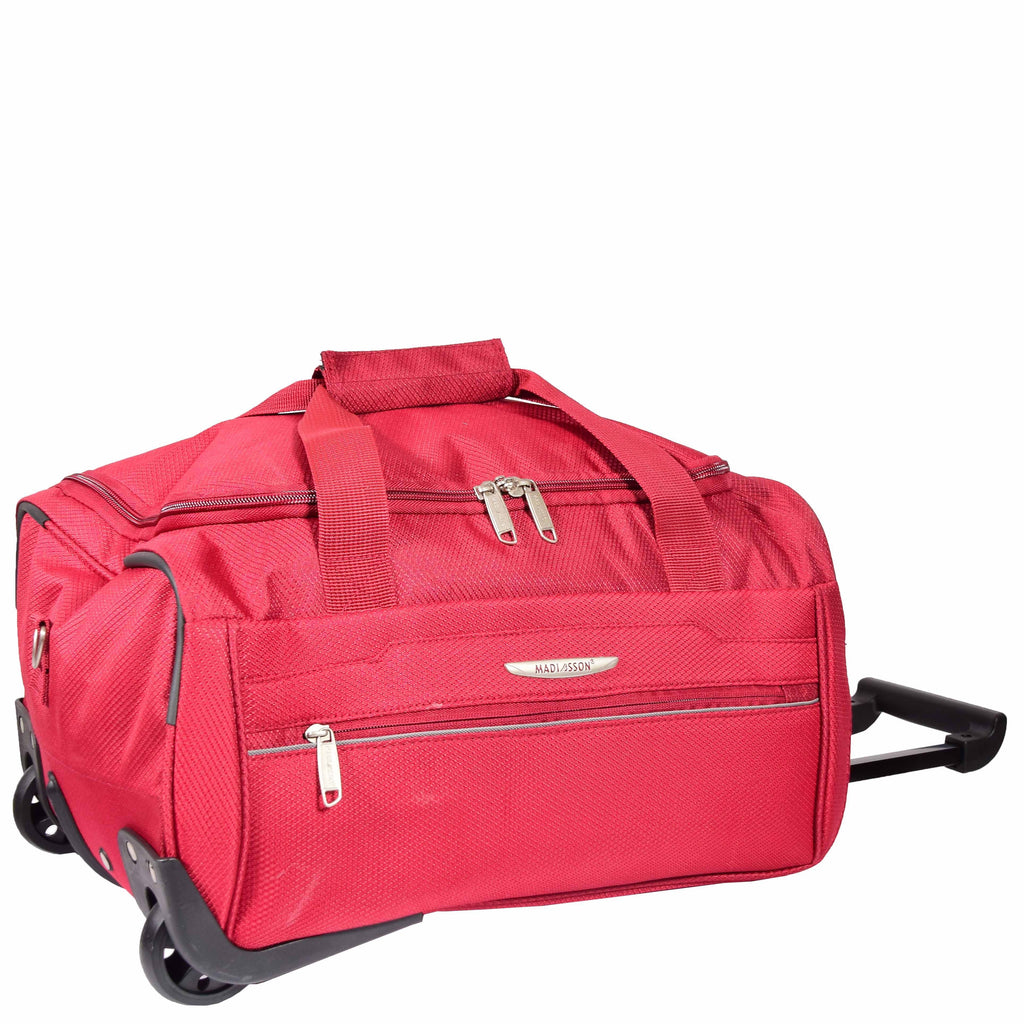 DR638 Weekend Travel Mid Size Bag Wheeled Holdall Duffle Red 3