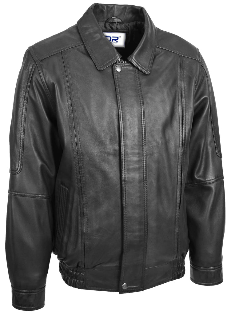 DR107 Men's Leather Classic Blouson Jacket Black 3
