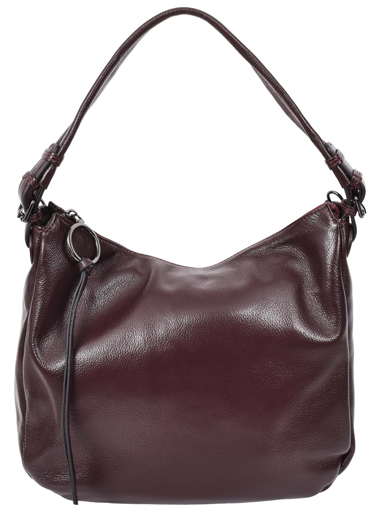 Ottawa Women's Genuine Leather Hobo Style Shoulder Handbag Purple-5