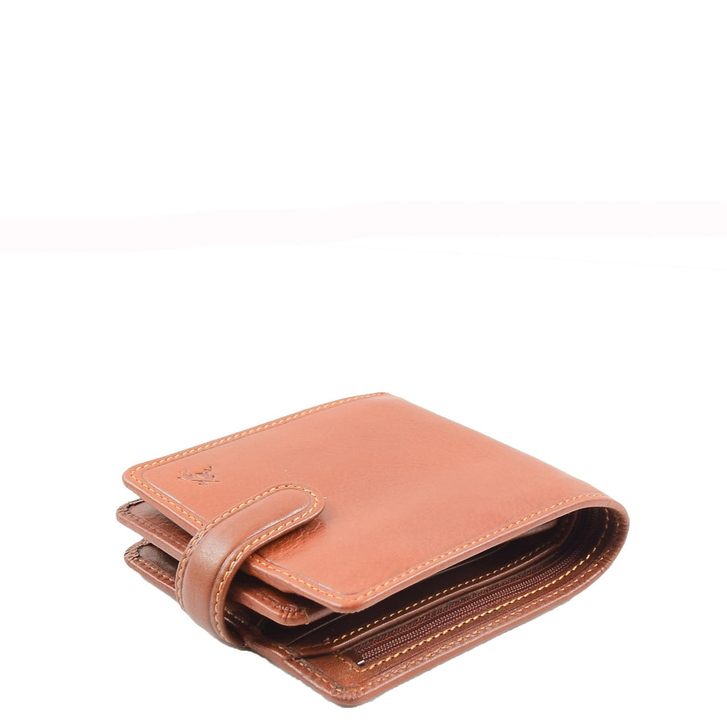 DR661 Men's Soft Tanned Leather Bi-Fold Wallet RFID Tan 5