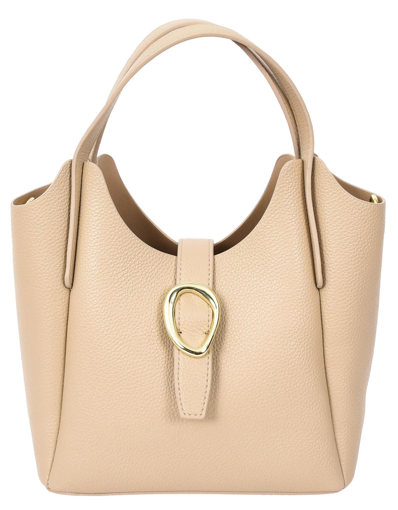 Montreal  Women's Small Faux Leather Shoulder Handbag Beige-5