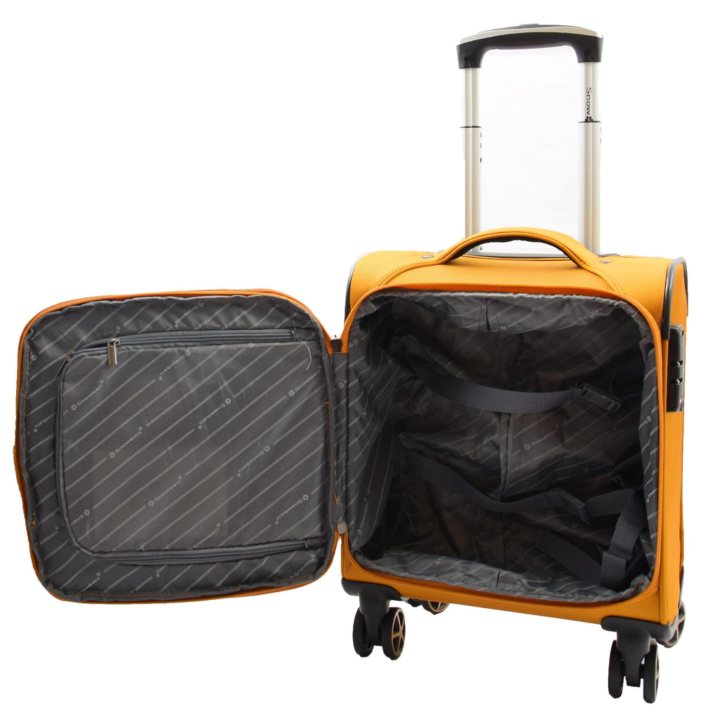 DR543 Soft Expandable 8 Wheeled Luggage Yellow 5