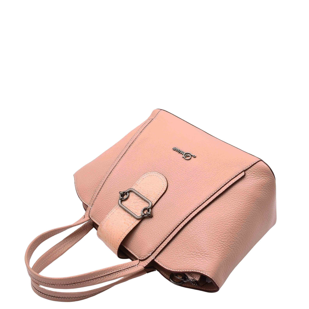 DR586 Women's Stylish Leather Adjustable Strap Handbag Rose 5