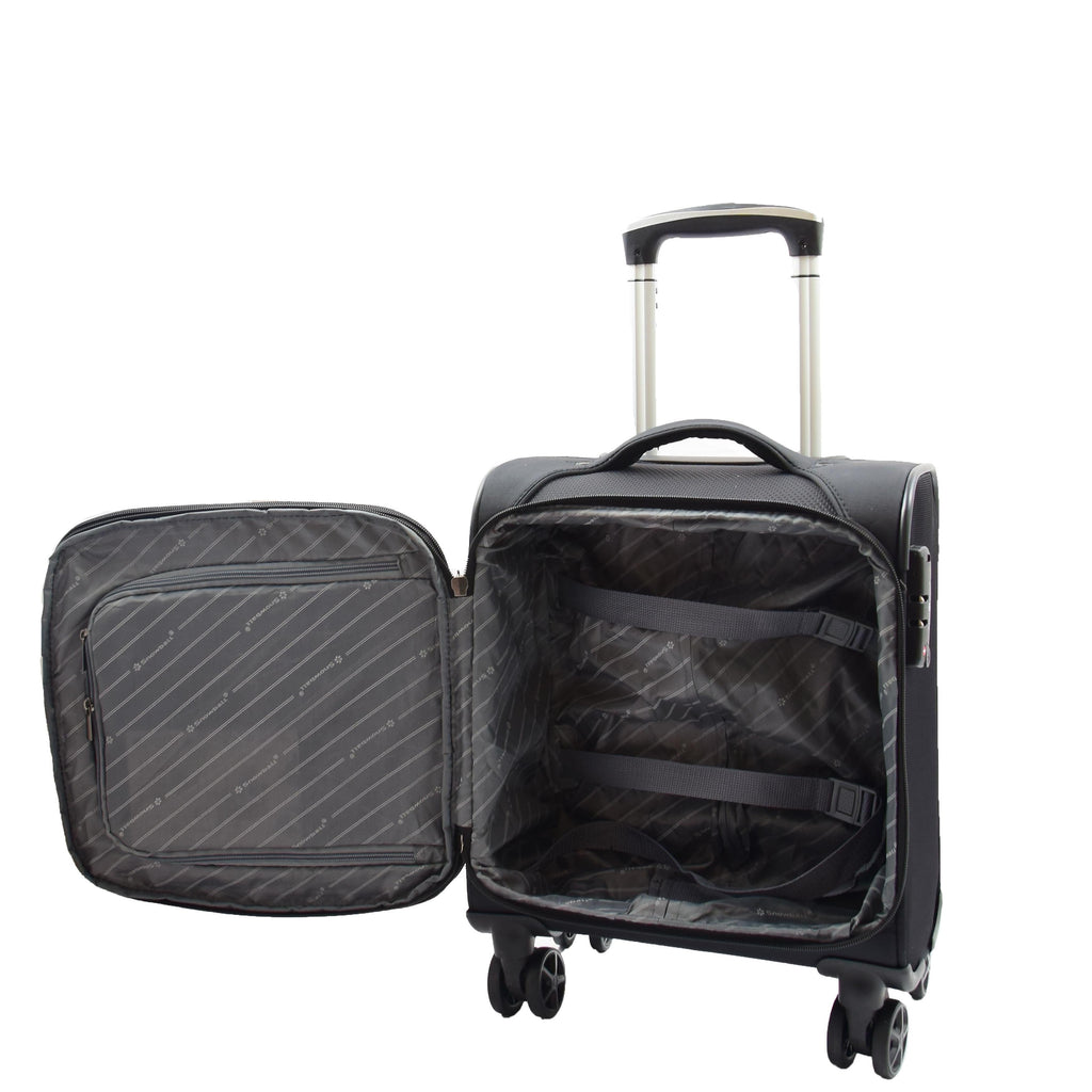 DR543 Soft Expandable 8 Wheeled Luggage Black 5