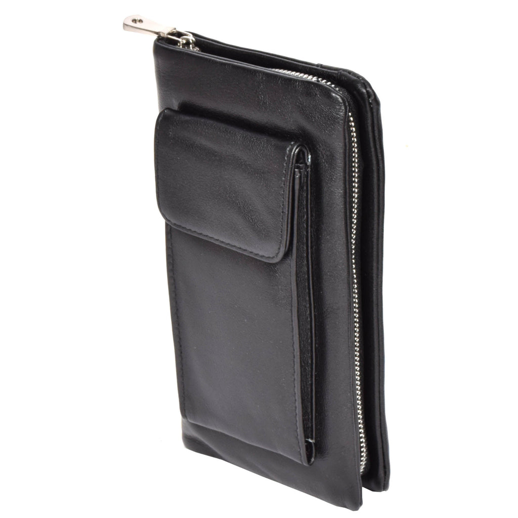 DR618 Genuine Leather Wrist Clutch Bag Black 5