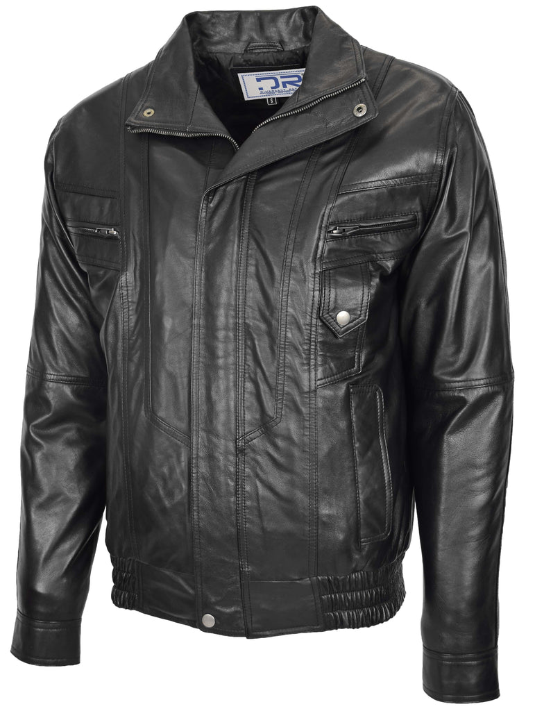 DR109 Men's Leather Nubuck Classic Black Jacket 5