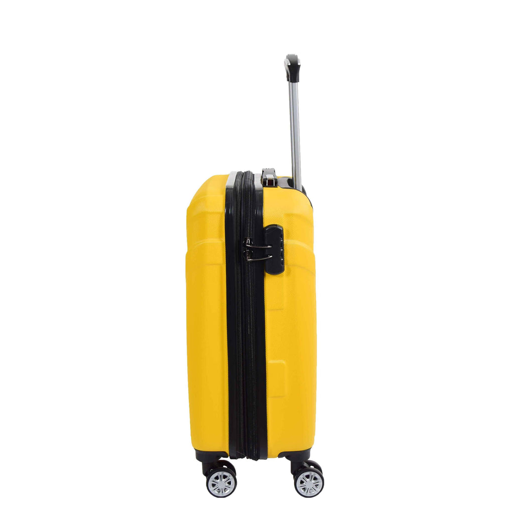 DR575 Expandable Hard Shell Cabin Luggage With Four Wheels Yellow 5