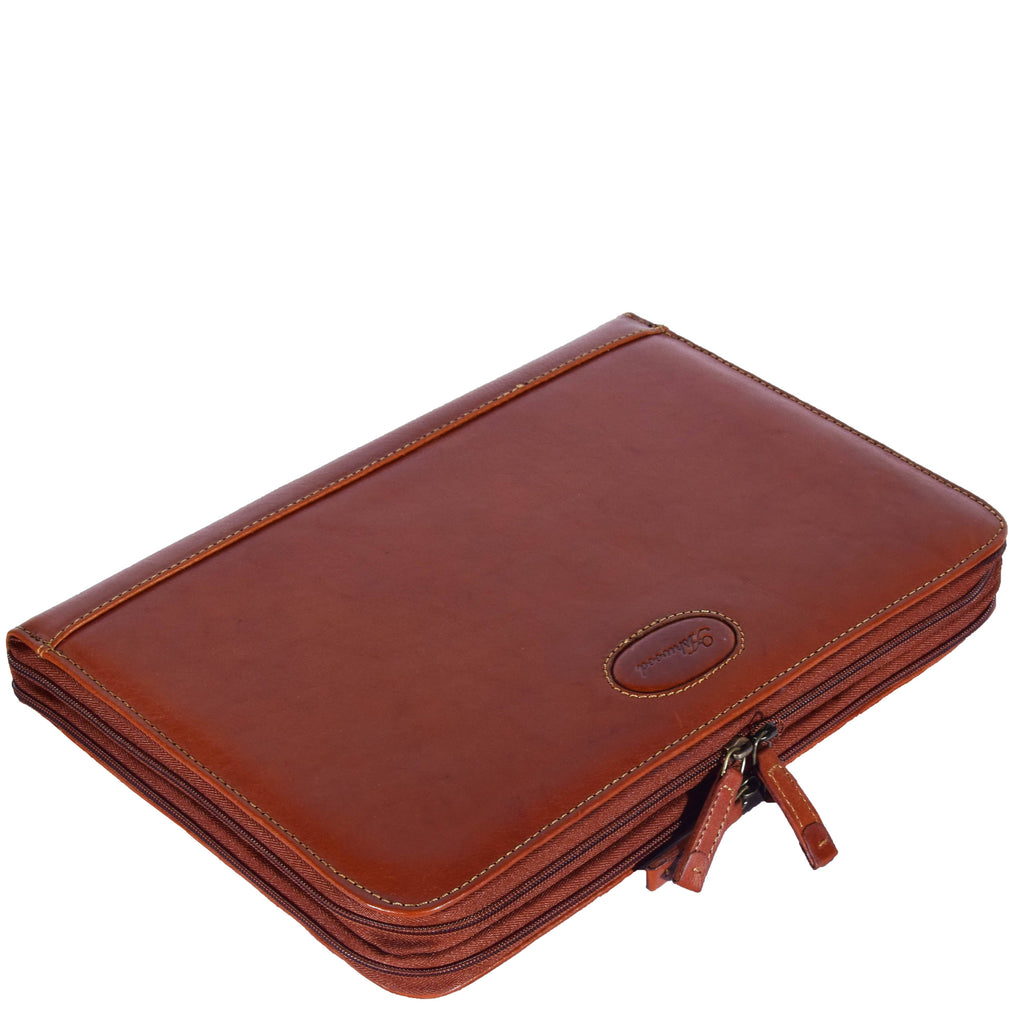 DR293 Real Leather Portfolio Case A4 Document Holder Chestnut 5
