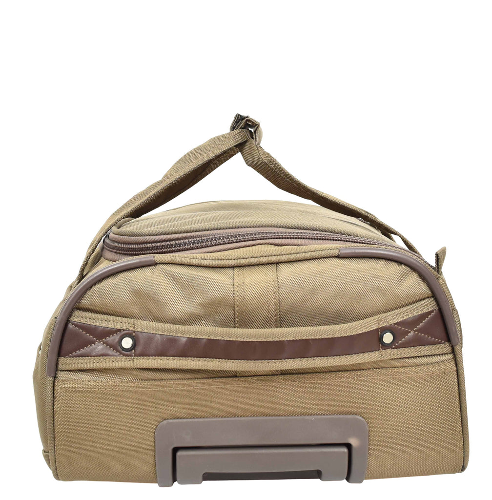 DR638 Weekend Travel Mid Size Bag Wheeled Holdall Duffle Beige 3