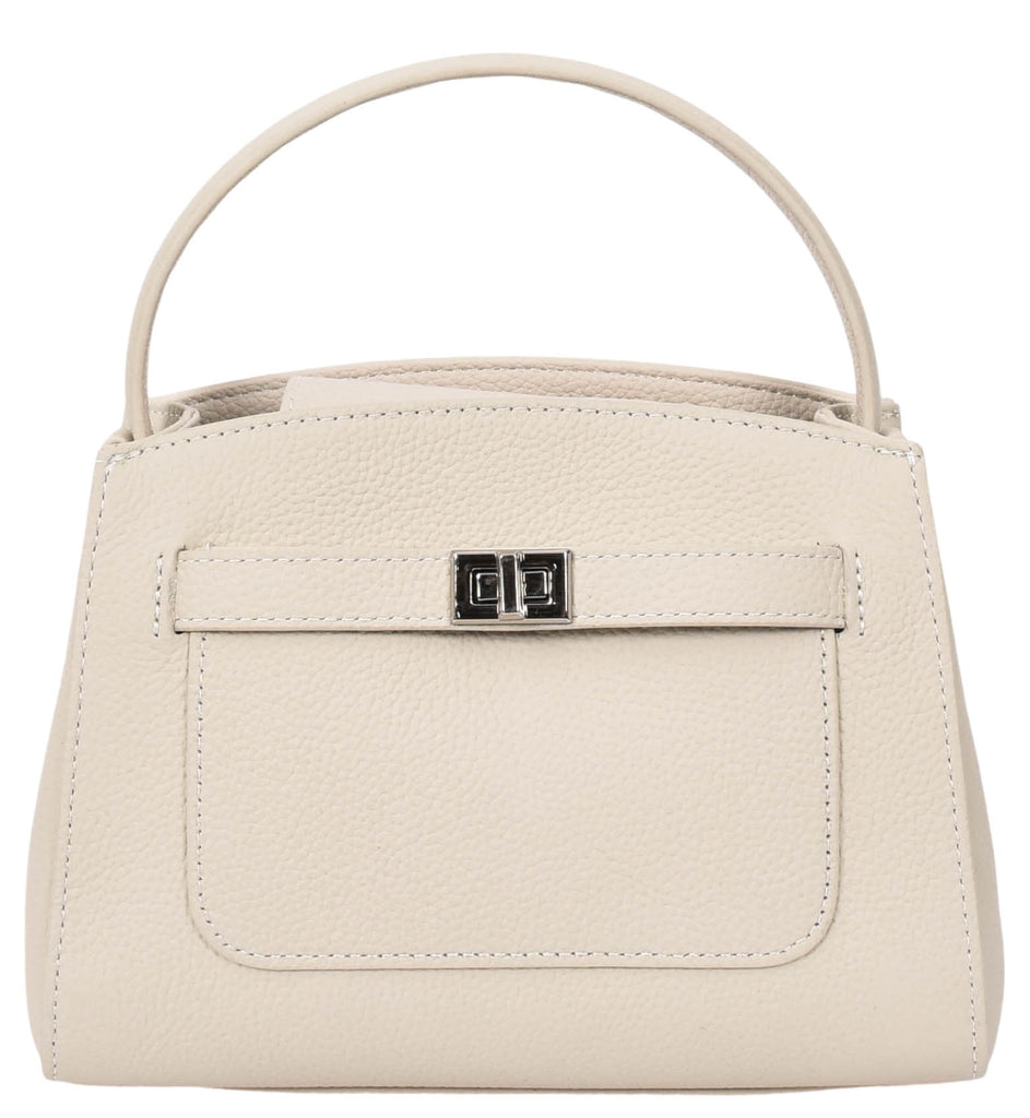 Halifax Women Small Leather Top Handle Shoulder Handbag  Off white-5