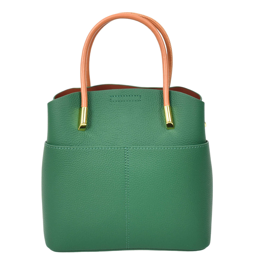 Winnipeg Women Leather Top Handle Shoulder Bag Green-5