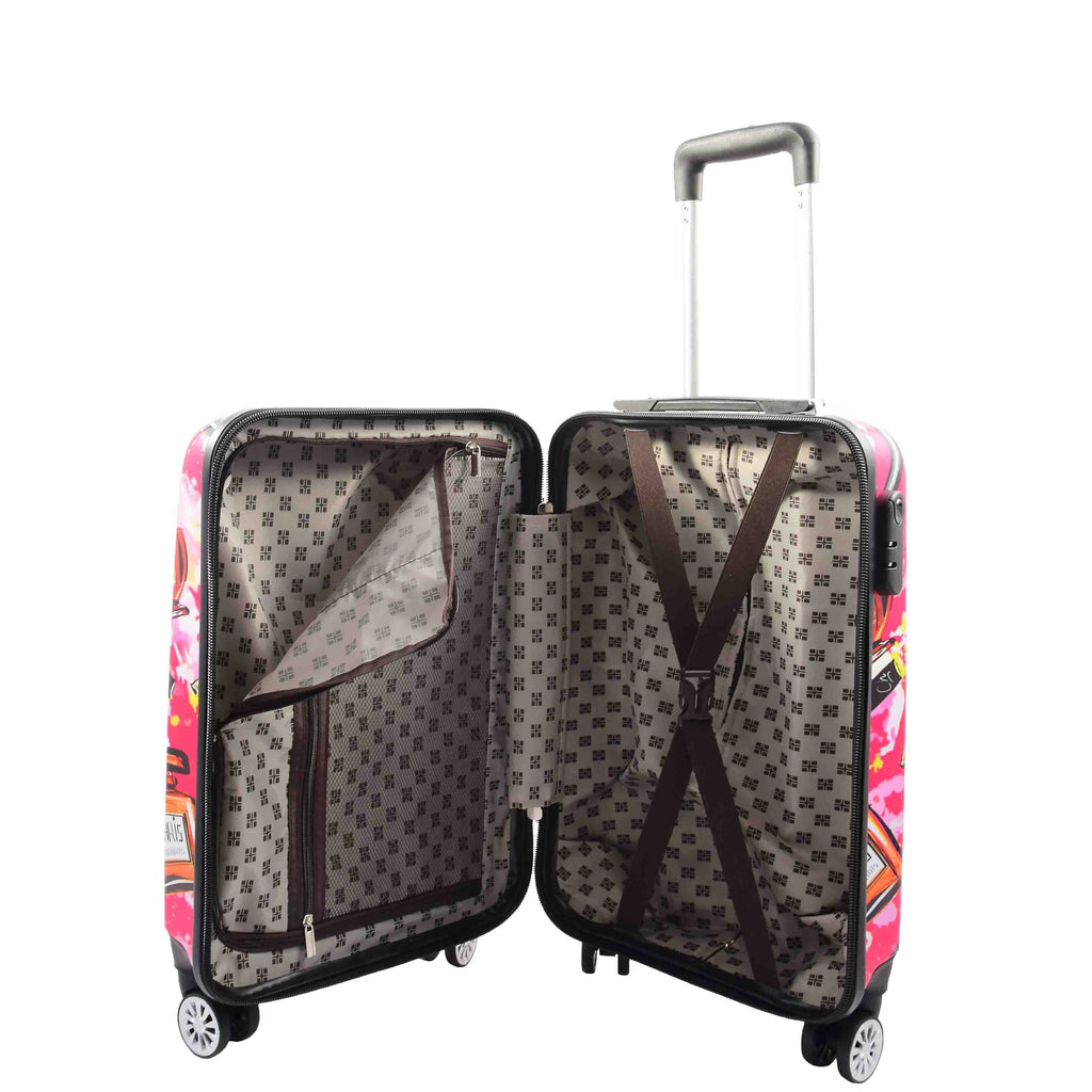 DR633 Ladies Hard Shell Travel Luggage Make Up Print Four Wheels Suitcase 5