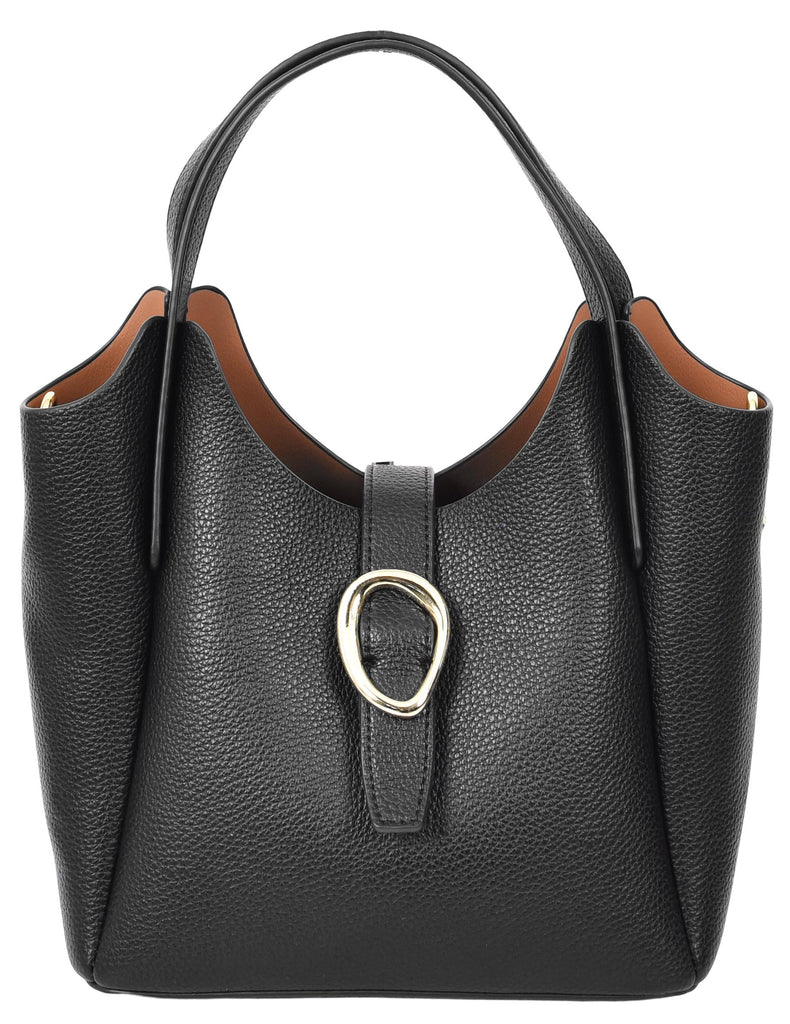 Montreal  Women's Small Faux Leather Shoulder Handbag Black -4