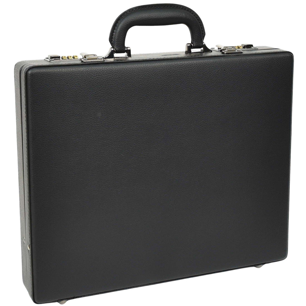 DR609 Leather Slim Line Briefcase Professional Attache Case Black 5