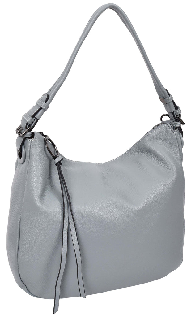 Ottawa Women's Genuine Leather Hobo Style Shoulder Handbag  Blue-6