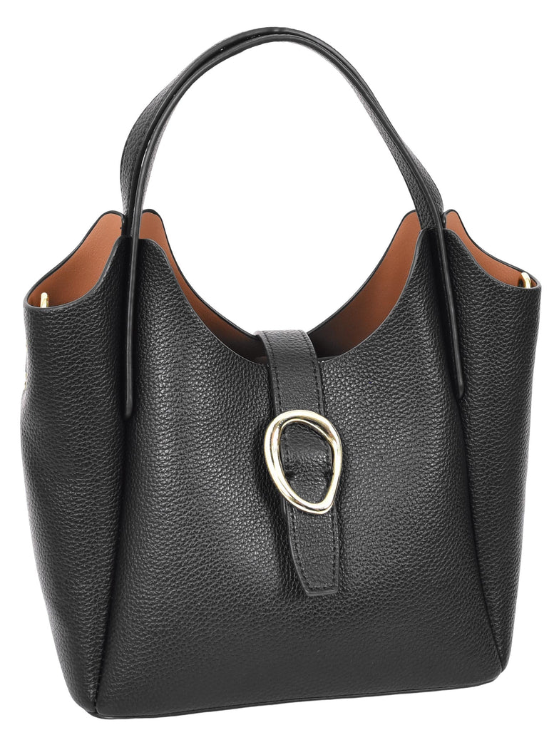 Montreal  Women's Small Faux Leather Shoulder Handbag Black -5