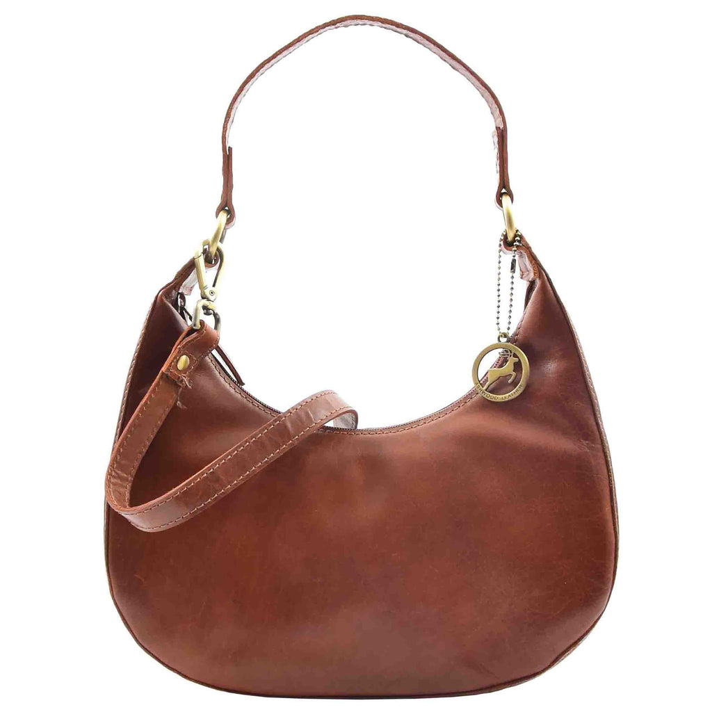 DR557 Women's Real Leather Classic Shoulder Hobo Bag Chestnut 5