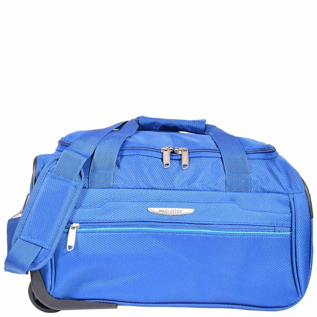 DR638 Weekend Travel Mid Size Bag Wheeled Holdall Duffle Blue 2