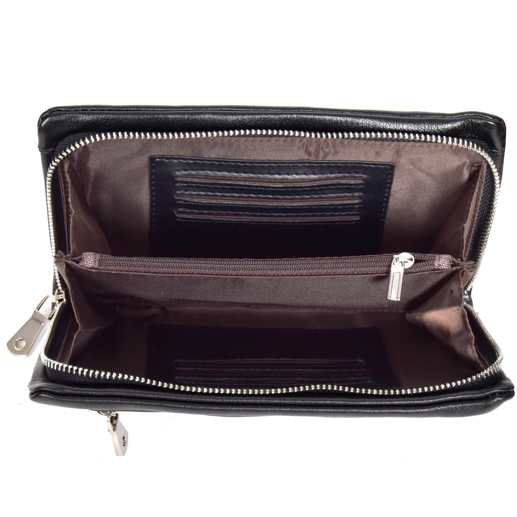 DR618 Genuine Leather Wrist Clutch Bag Black 6