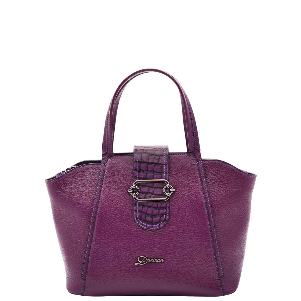 DR586 Women's Stylish Leather Adjustable Strap Handbag Purple 6