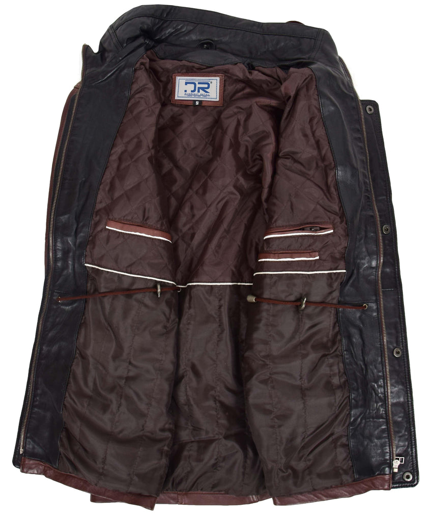 DR114 Men's Classic Leather Coat Brown 6