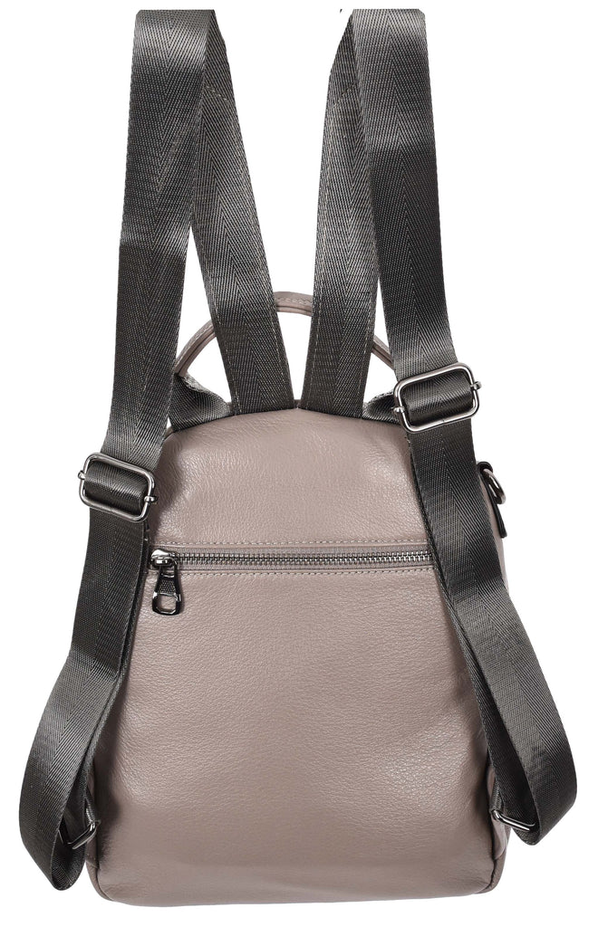 Calgary Women's Organiser Genuine Leather Backpack Grey-6