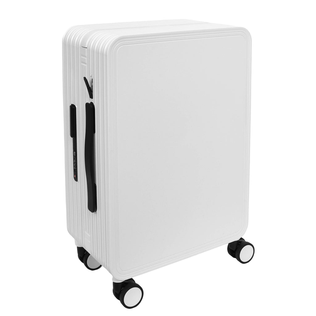 DR698 Cabin Size USB Port Suitcase Four Wheels Hard Shell Smart Luggage White-5