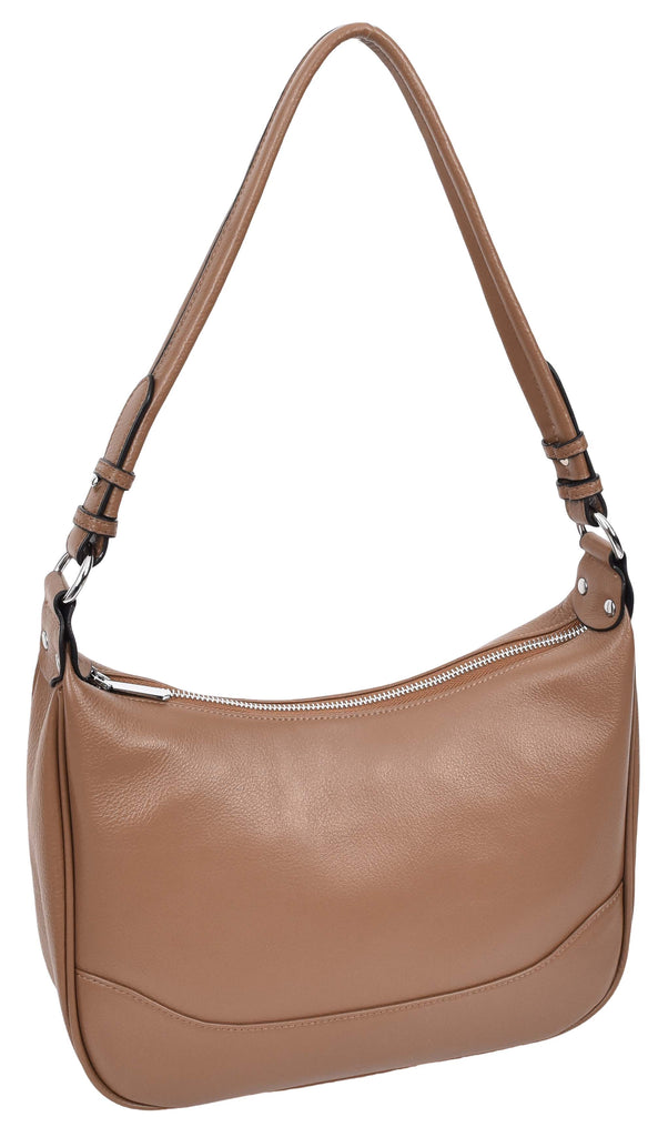 Kitchener Women's Leather  Organiser Hobo Style Shoulder Bag Brown-6