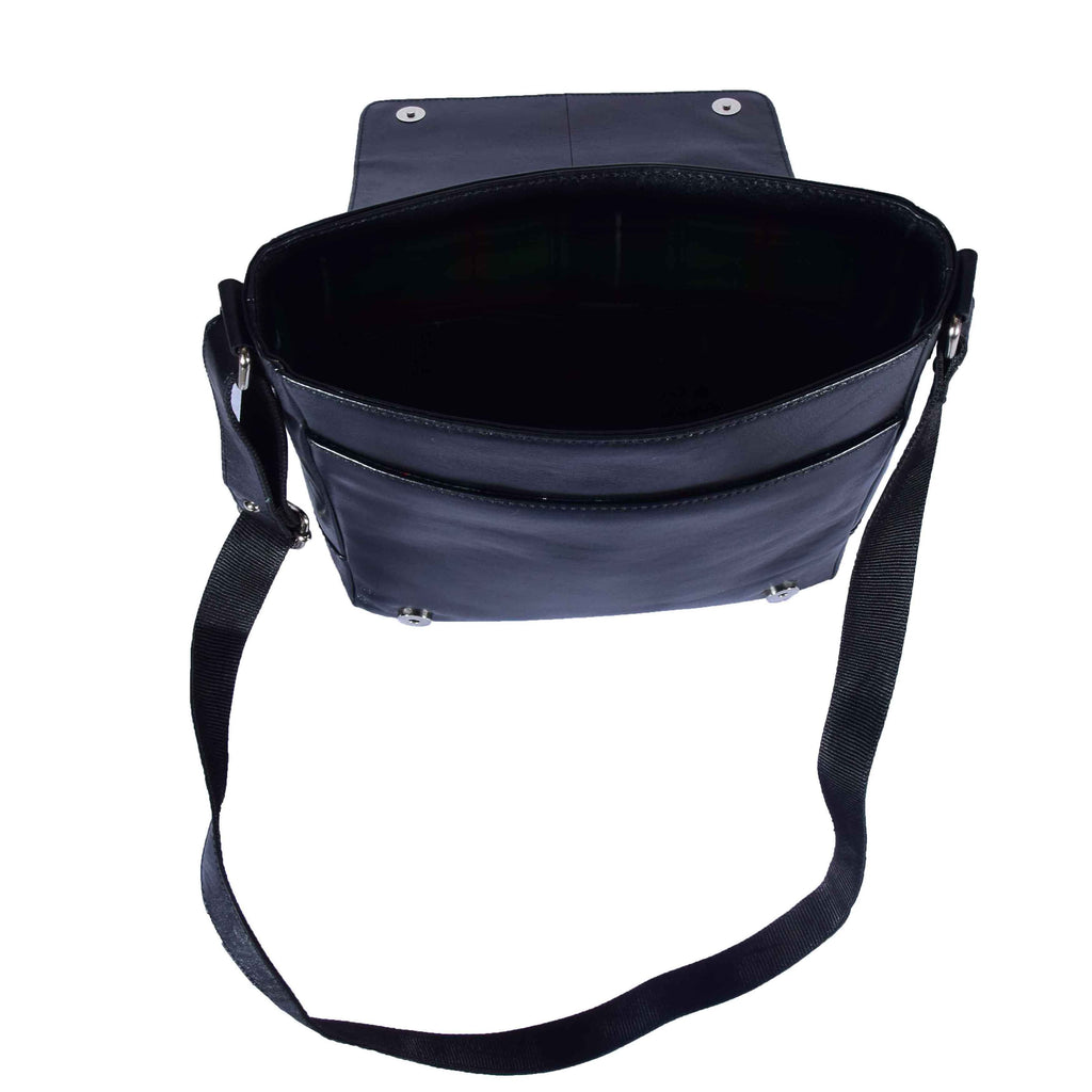 DR598 Men's Genuine Leather Travel Shoulder Cross Body Bag Black 6