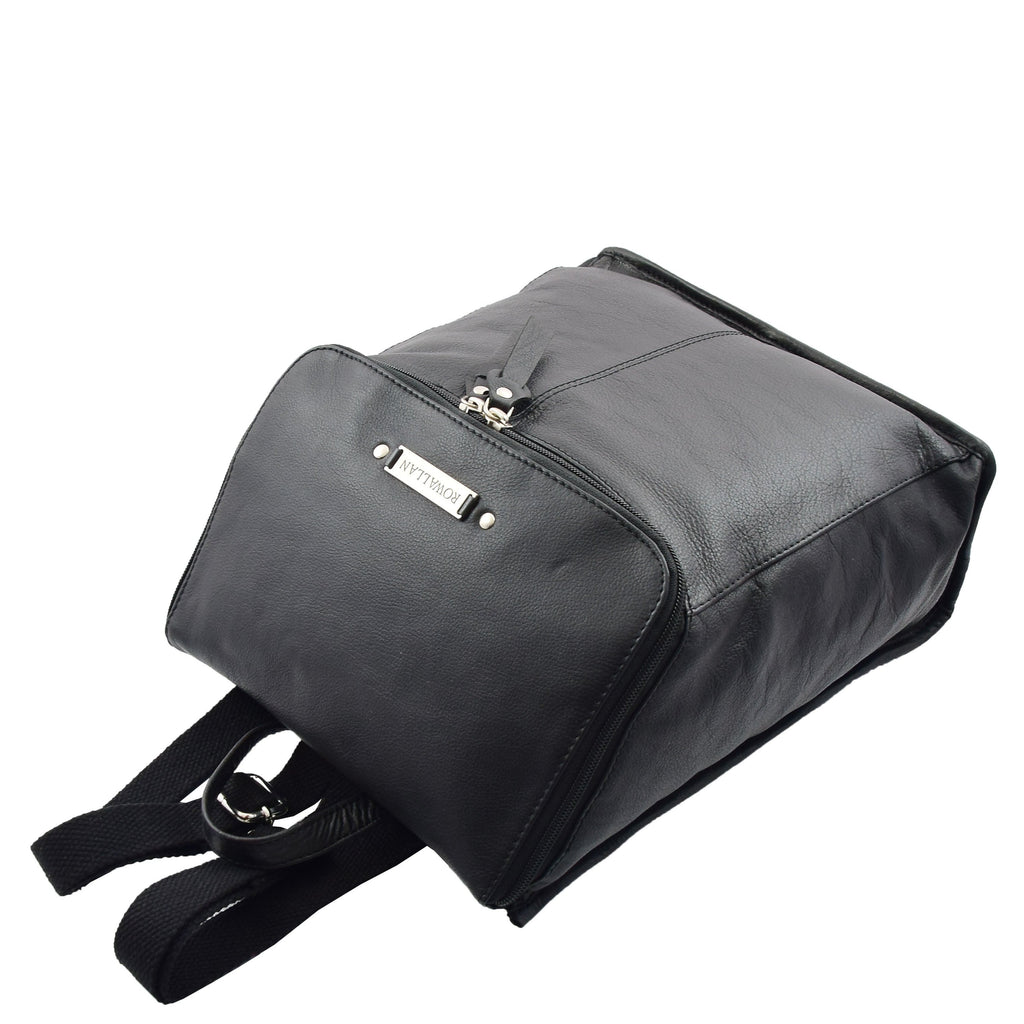 DR614 Real Leather Stylish Rucksack Backpack Black 6