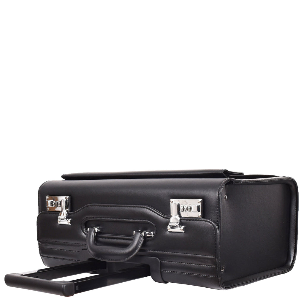 DR688 Leather Cabin Size Travel  Flight Carry Bag Black 9