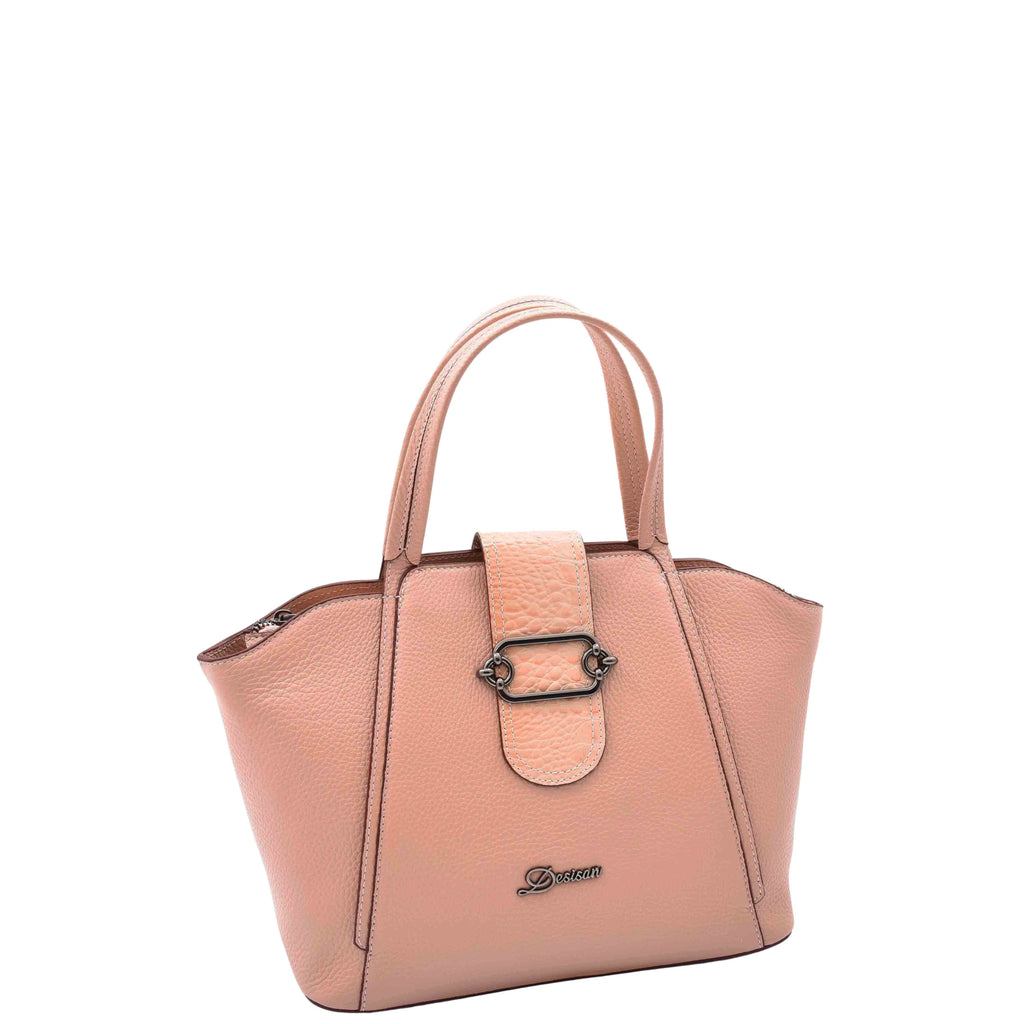 DR586 Women's Stylish Leather Adjustable Strap Handbag Rose 6