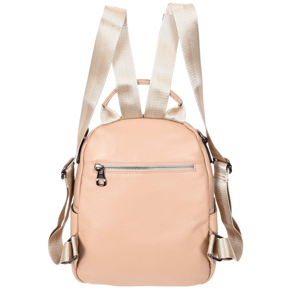 Calgary Women's Organiser Genuine Leather Backpack Rose-6