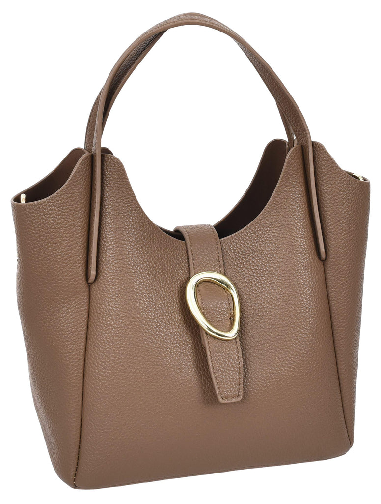 Montreal  Women's Small Faux Leather Shoulder Handbag Brown-6