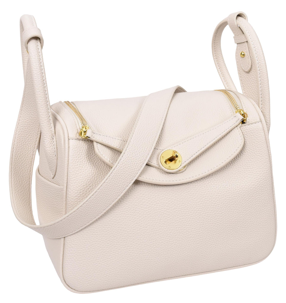 Iqaluit Women's Faux Leather Large Shoulder Strap Bag White-5