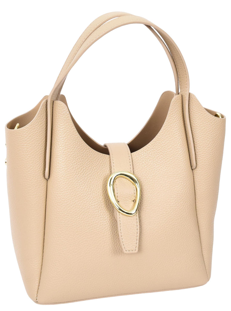 Montreal  Women's Small Faux Leather Shoulder Handbag Beige-6