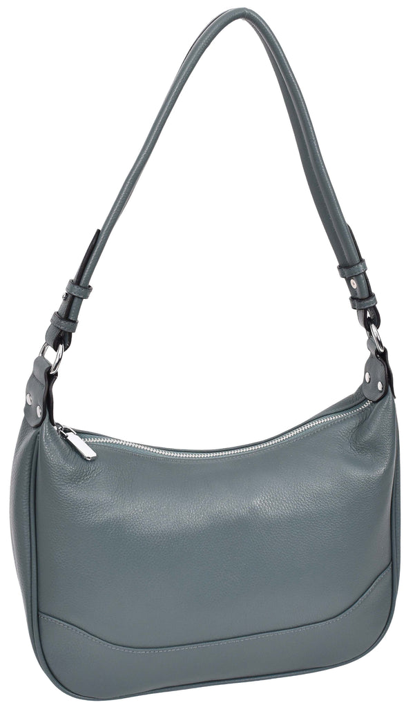 Kitchener Women's Leather  Organiser Hobo Style Shoulder Bag Teal-6