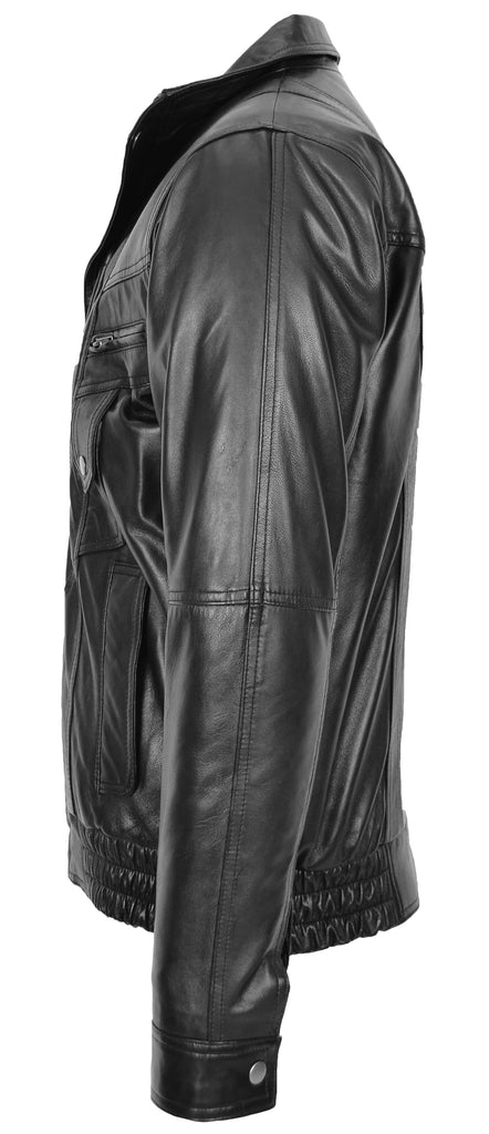 DR109 Men's Leather Nubuck Classic Black Jacket 6