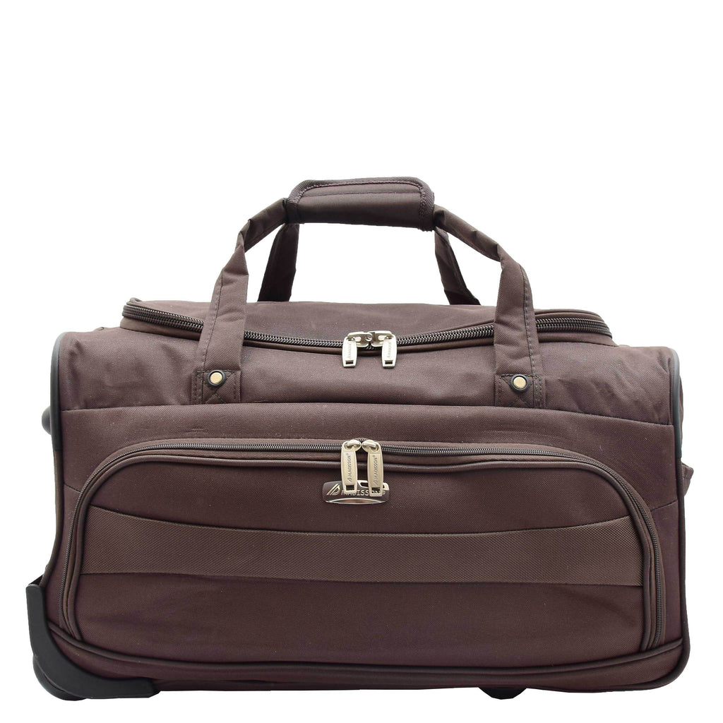 DR487 Lightweight Mid Size Holdall With Wheels Brown 2