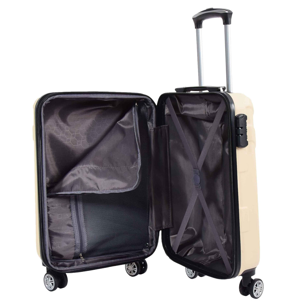 DR575 Expandable Hard Shell Cabin Luggage With Four Wheels Off White 7