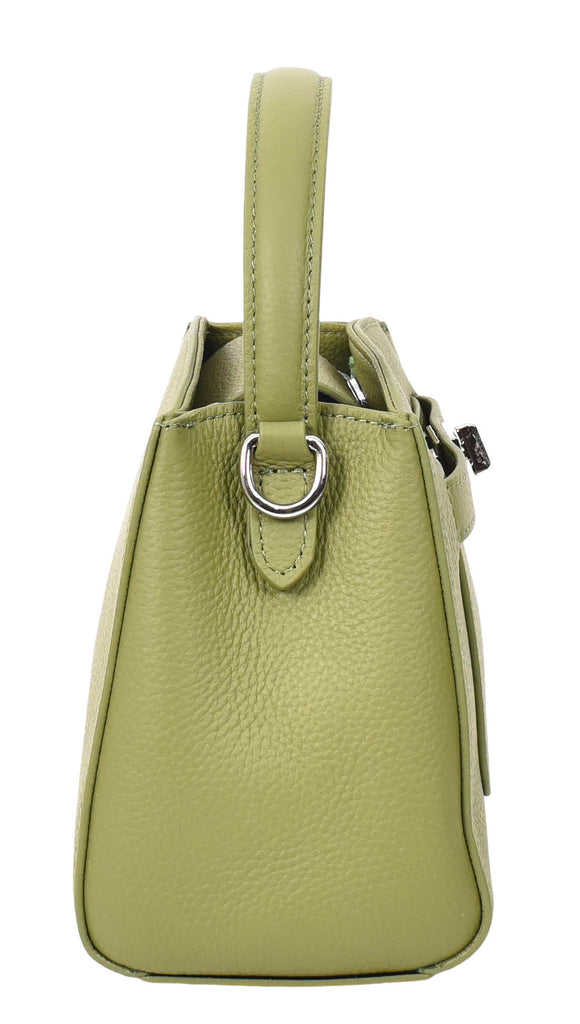 Halifax Women Small Leather Top Handle Shoulder Handbag  Olive-7