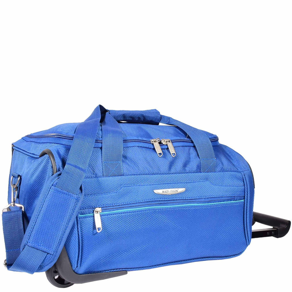 DR638 Weekend Travel Mid Size Bag Wheeled Holdall Duffle Blue 4